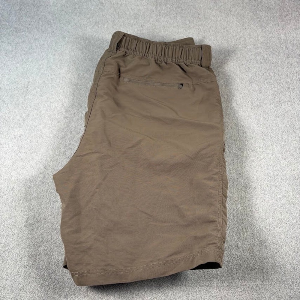 The North Face Hiking Shorts Mens XXL Brown Solid Belted Cargo Lightweight